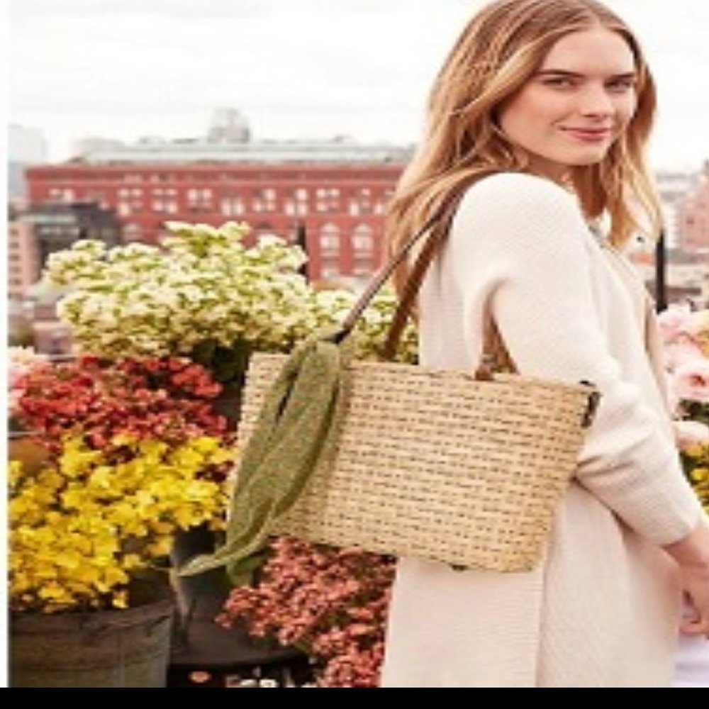 Woven Mela Square Straw Bag